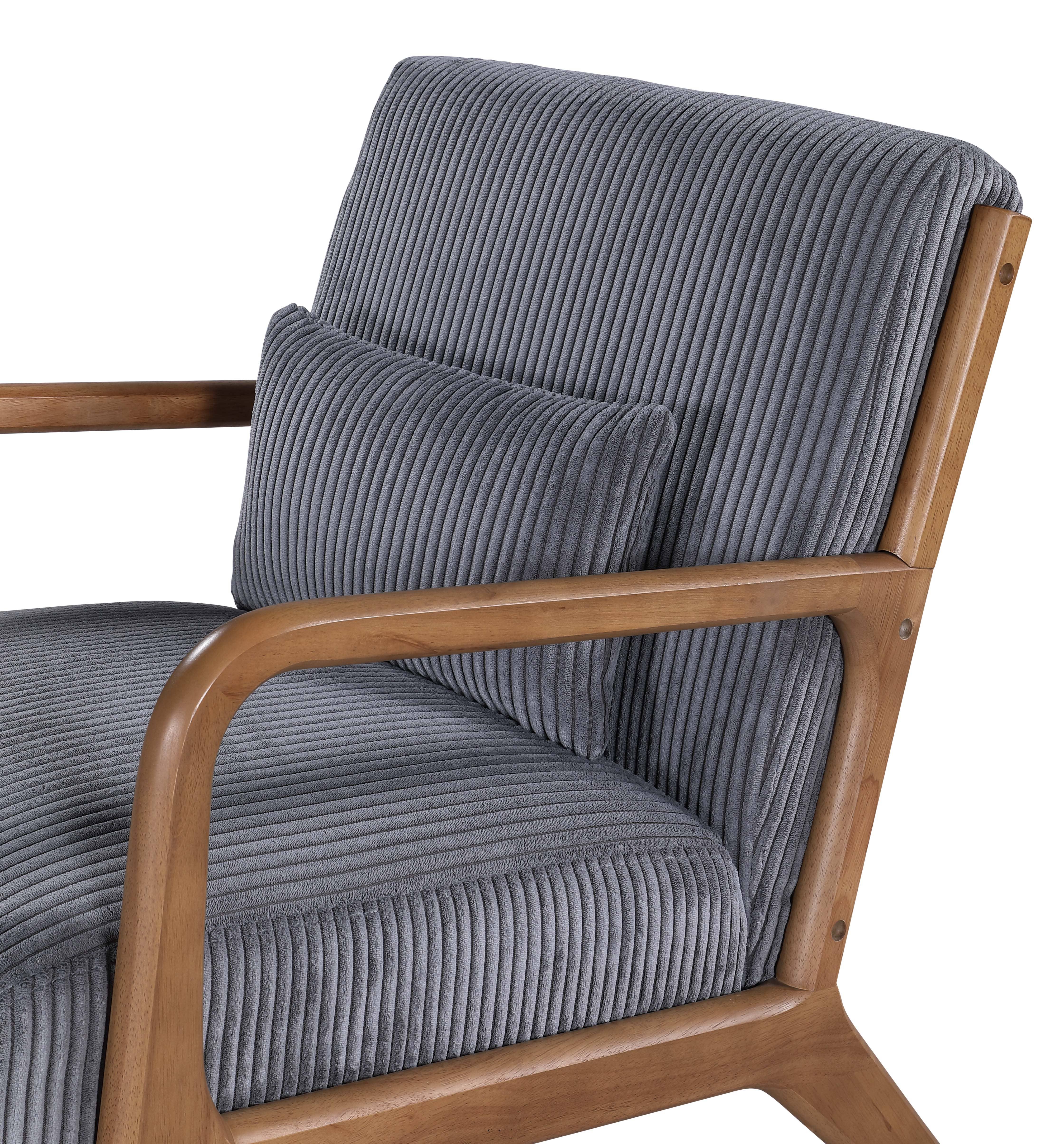 39F Inc. - Vente Chaises - Fauteuil en velours côtelé en bois, Gris/Beige/Jaune/Rose/Camel14