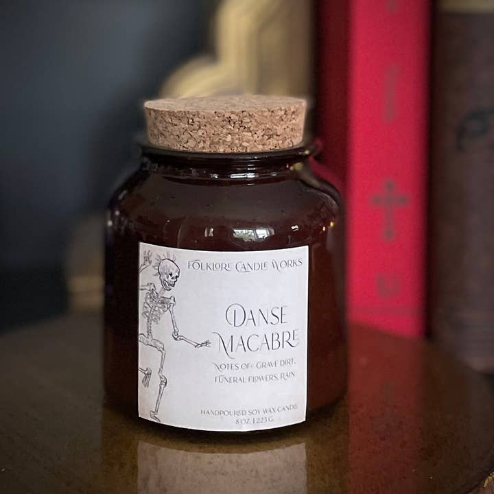 Folklore Candle Works - Wholesale Jar/filled candle - Danse Macabre || 8 oz. Gothic Candle | Rain Scent1