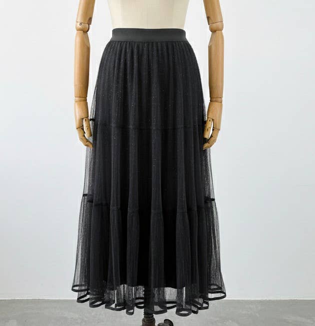 Reversible long skirt for women in black tulle - Orice for wholesale on Faire0