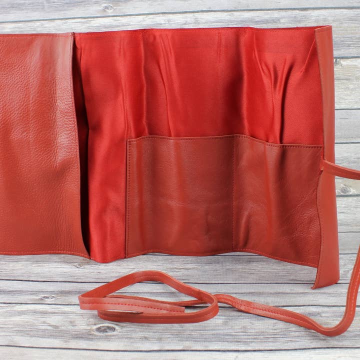 Leather Impressions Inc - Wholesale Cord Holder - Leather Roll up Cord Keeper Wrap Around Tech Case6