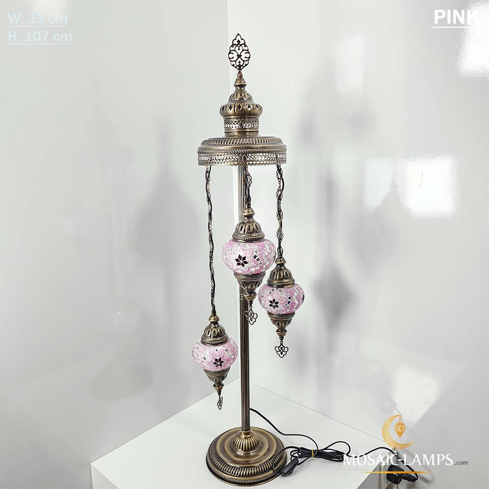 Mosaic Lamps - Wholesale Floor Lamp - 3 Globe Medium Ball Floor Lamps, Turkish Moroccan Ottoman17