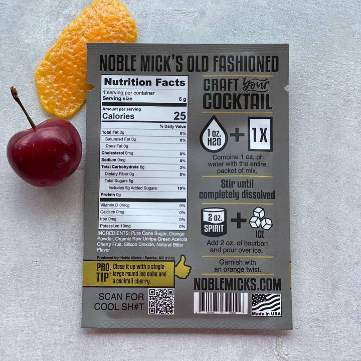 Noble Mick's - Craft Beverage Company - Wholesale Cocktail Mix/Syrup - Old Fashioned Single Serve Craft Cocktail4