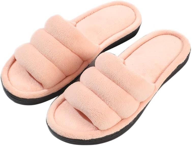 Roxoni - Vente Chaussons – femme - Pantoufles luxueuses en polaire corail - Haut rembourré en coton unique0