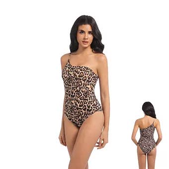 Tan Through One Shoulder Swimsuit - Cupshe for wholesale by Revyl and Rav