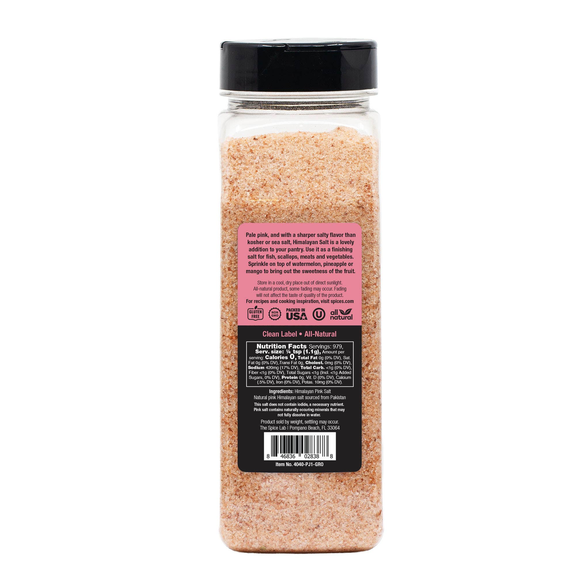 THE SPICE LAB - Wholesale Salt - Himalayan Pink Salt (Fine) - Case of 6 - 38 oz Kilo Jars 2