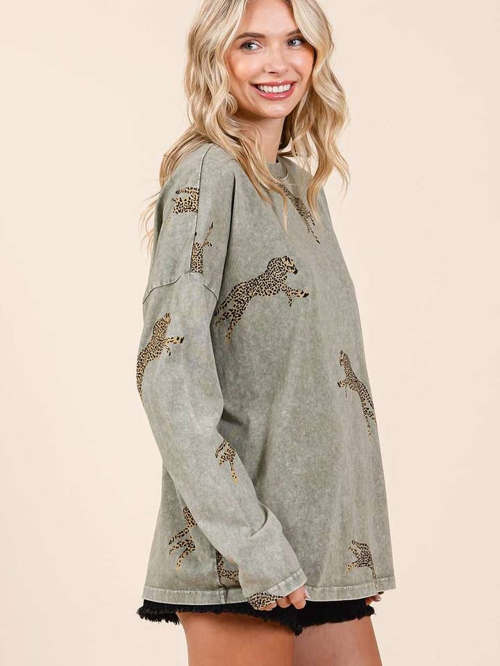 mittoshop - Wholesale Knit Top - Women's - MINERAL WASH CHEETAH PRINT LONG SLEEVE TOP6