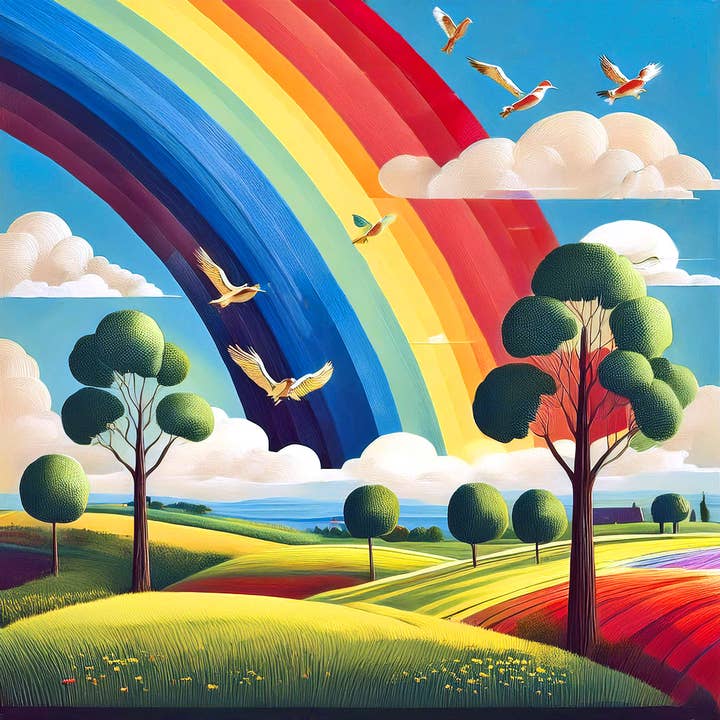 Countryside rainbow III for wholesale by Coastal & Countryside Greeting Cards by NY