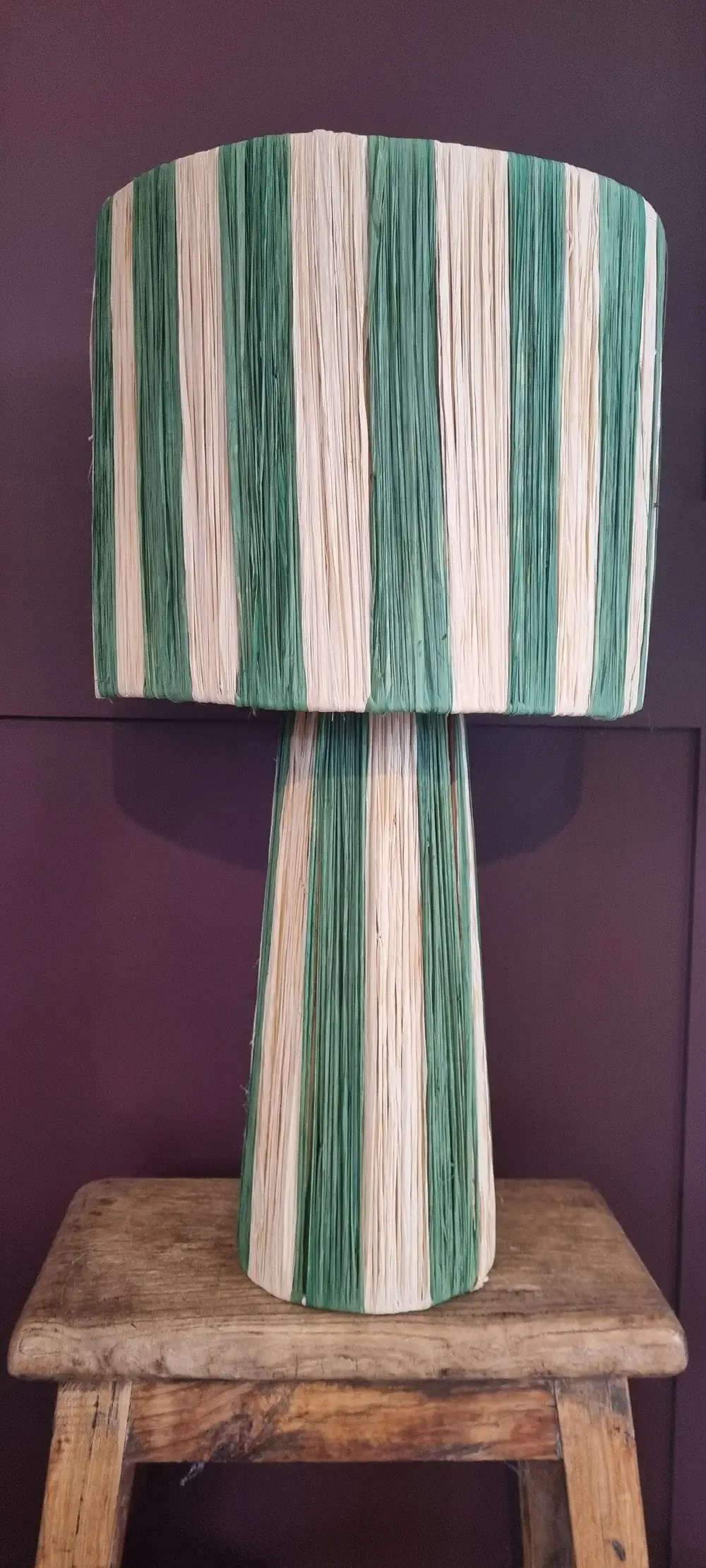 High crafty - Wholesale Accent/Desk Lamp - Handmade Moroccan Raffia Striped Lamp – Natural Fiber Table 11