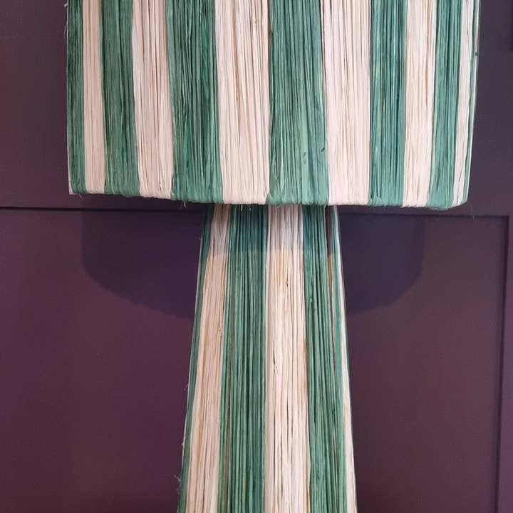 High crafty - Wholesale Accent/Desk Lamp - Handmade Moroccan Raffia Striped Lamp – Natural Fiber Table 11