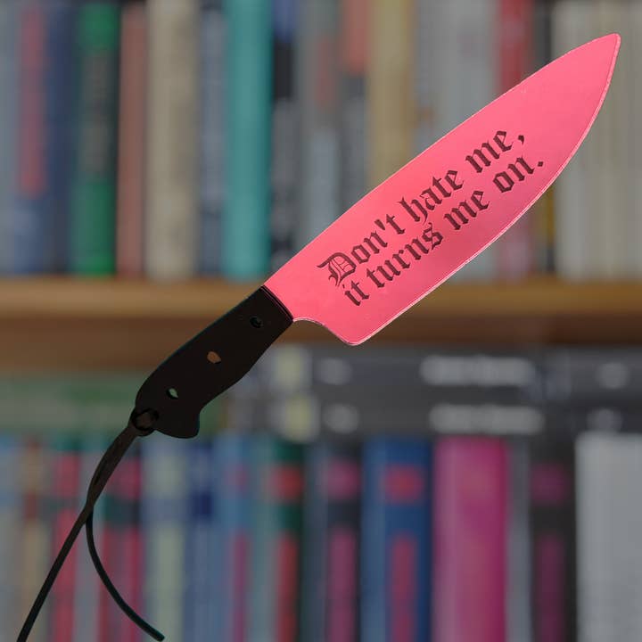 Scribbles Wholesale - Wholesale Bookmark - Don't Hate Me, Turns Me On - Pink Mirrored Knife Bookmark4