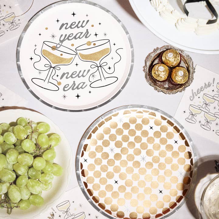 xo, Fetti - Wholesale Disposable Plate - New Year, New Era Plates - 24 paper plates NYE 0