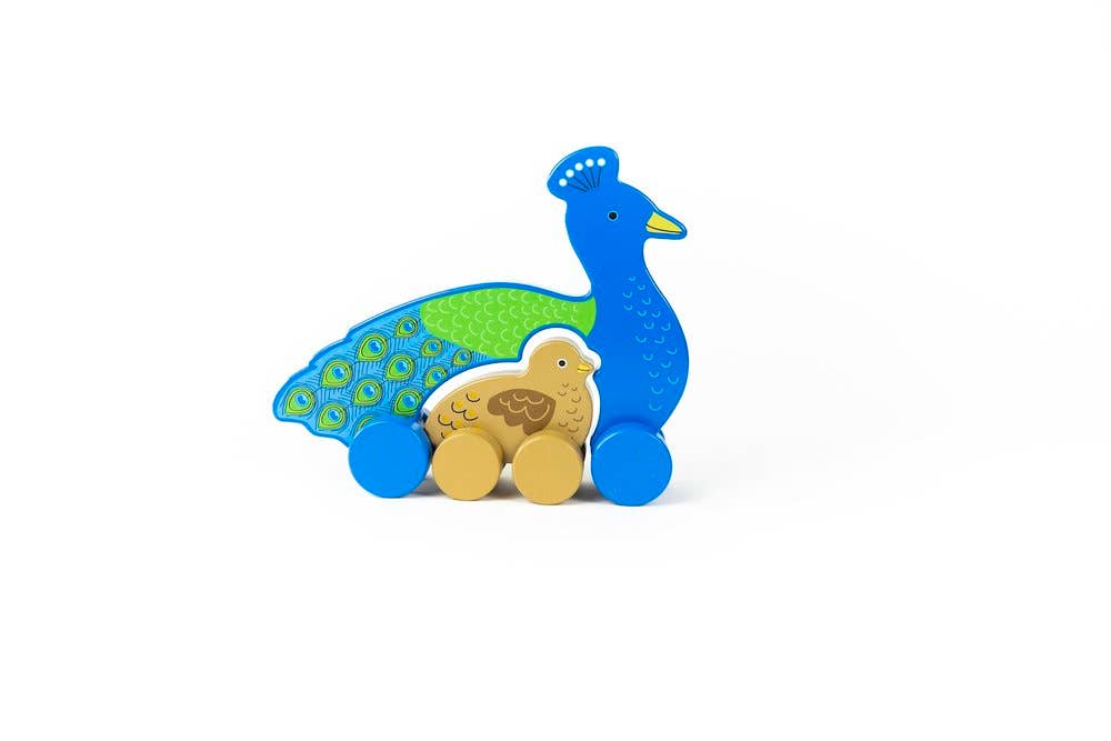 Jack Rabbit Creations - Wholesale Wood Toy - Kids - Peacock Big & Little Wooden Roller