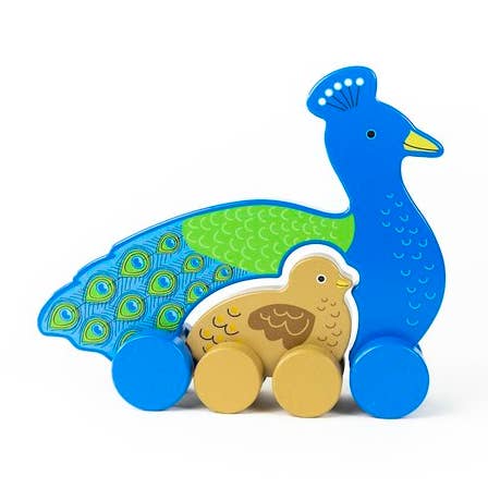 Rouleau en bois Peacock Big & Little pour la vente par Jack Rabbit Creations