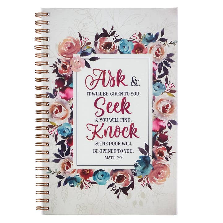 Notebook Wirebound Ask, Seek, Knock Matt. 7:7 for wholesale by Christian Art Gifts