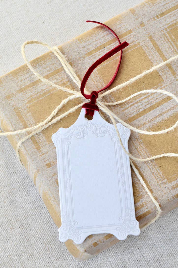 Michelle Renee Co. - Wholesale Gift Tag - Rectangle Letterpress Gift Tags | Baroque Vintage Crest2