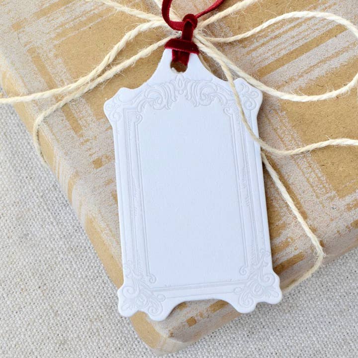 Michelle Renee Co. - Wholesale Gift Tag - Rectangle Letterpress Gift Tags | Baroque Vintage Crest2