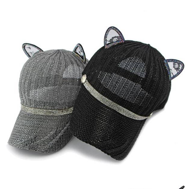 MKS America - Wholesale Baseball Cap - Women's - Cute cat ears baseball cap cutout hat