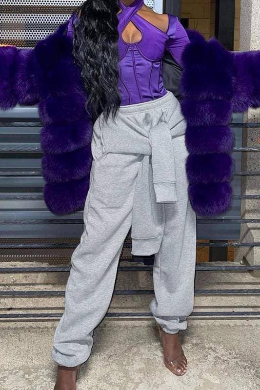 Queen Fashion - Wholesale Pants - Women's - solid knot front sweatpants4