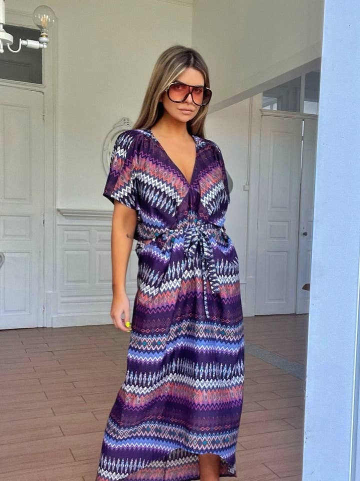 GEOMETRIC KAFTAN for wholesale by SHE CONCEPT