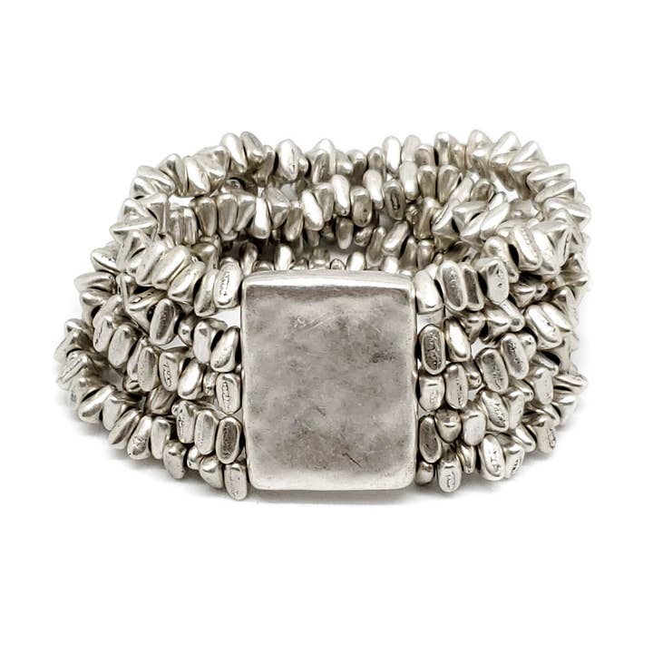 Chanour - Wholesale Beaded Bracelet - Handmade Pewter Bracelet - SLVR2010
