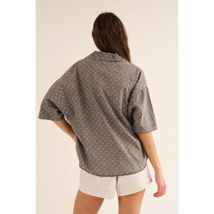 The GREii - Wholesale Knit Top - Women's - Wide Placket Polka Dot Top2