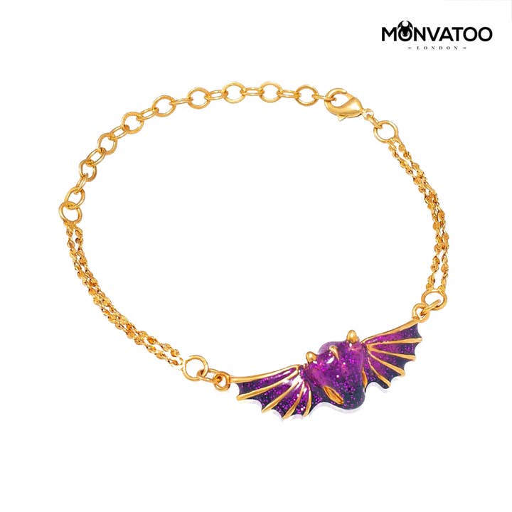 Gold Amethyst Dragon Bracelet for wholesale by MONVATOO London