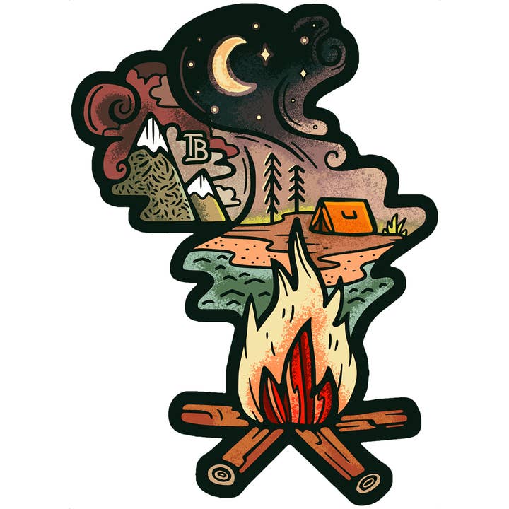 Campfire Sticker for wholesale by Sticker Art