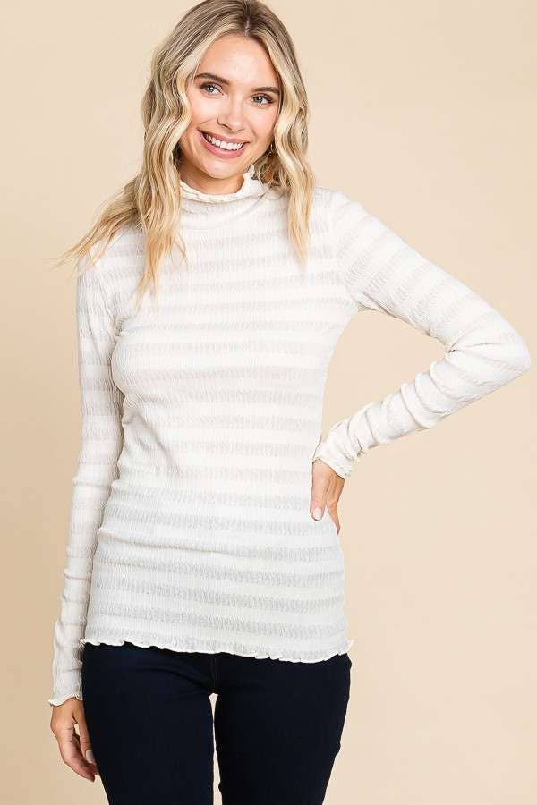 Culture Code - Wholesale Knit Top - Women's - CJT1944L - TURTLE NECK FITTED LSLV TOP5