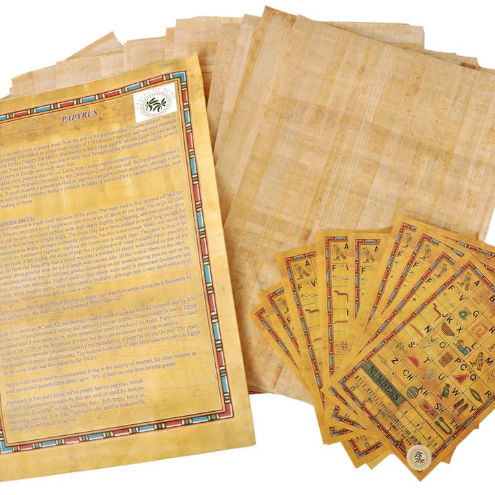 CraftsOfEgypt - Wholesale Stationery/Notecard Set - Egyptian Papyrus Paper Set, 10 Sheets, 8x12in3