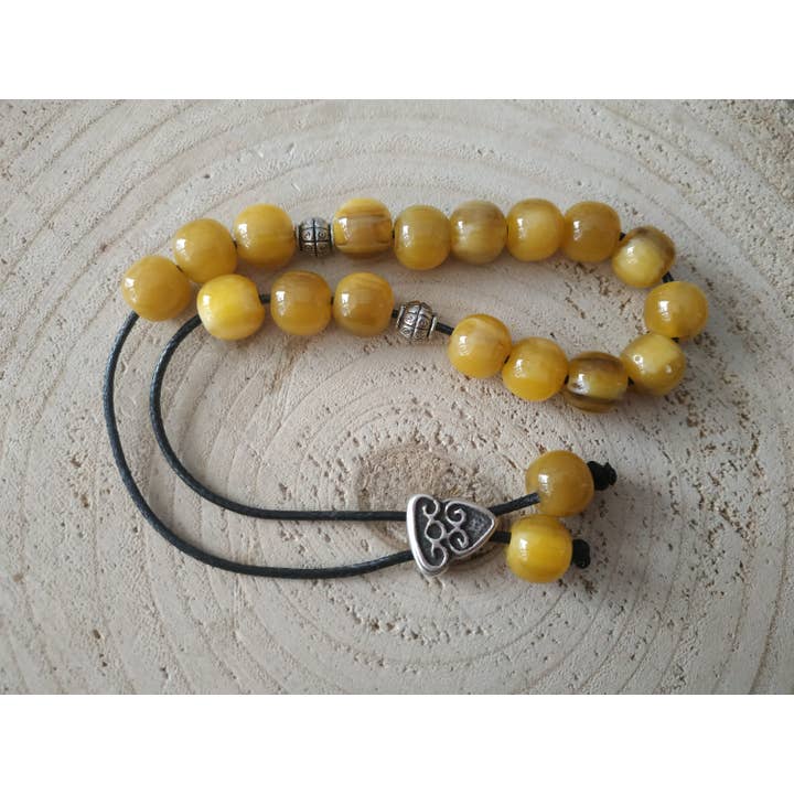 Kalliopi P. Giannoula - Poppygshop – wholesale Beaded bracelet – 21 Yellow Resin Worry Beads