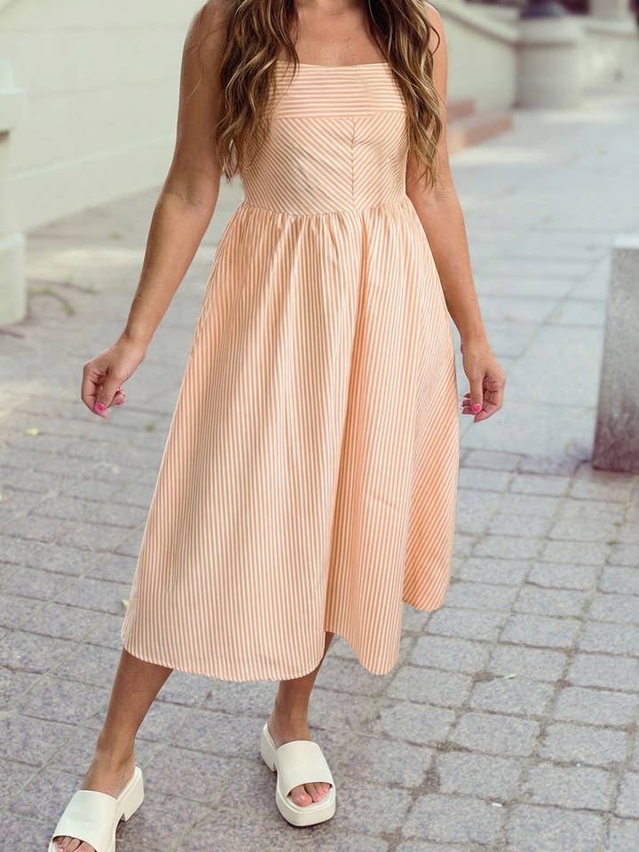 Spaghetti Straps High Waist Midi Dress for wholesale by 1 the Woman