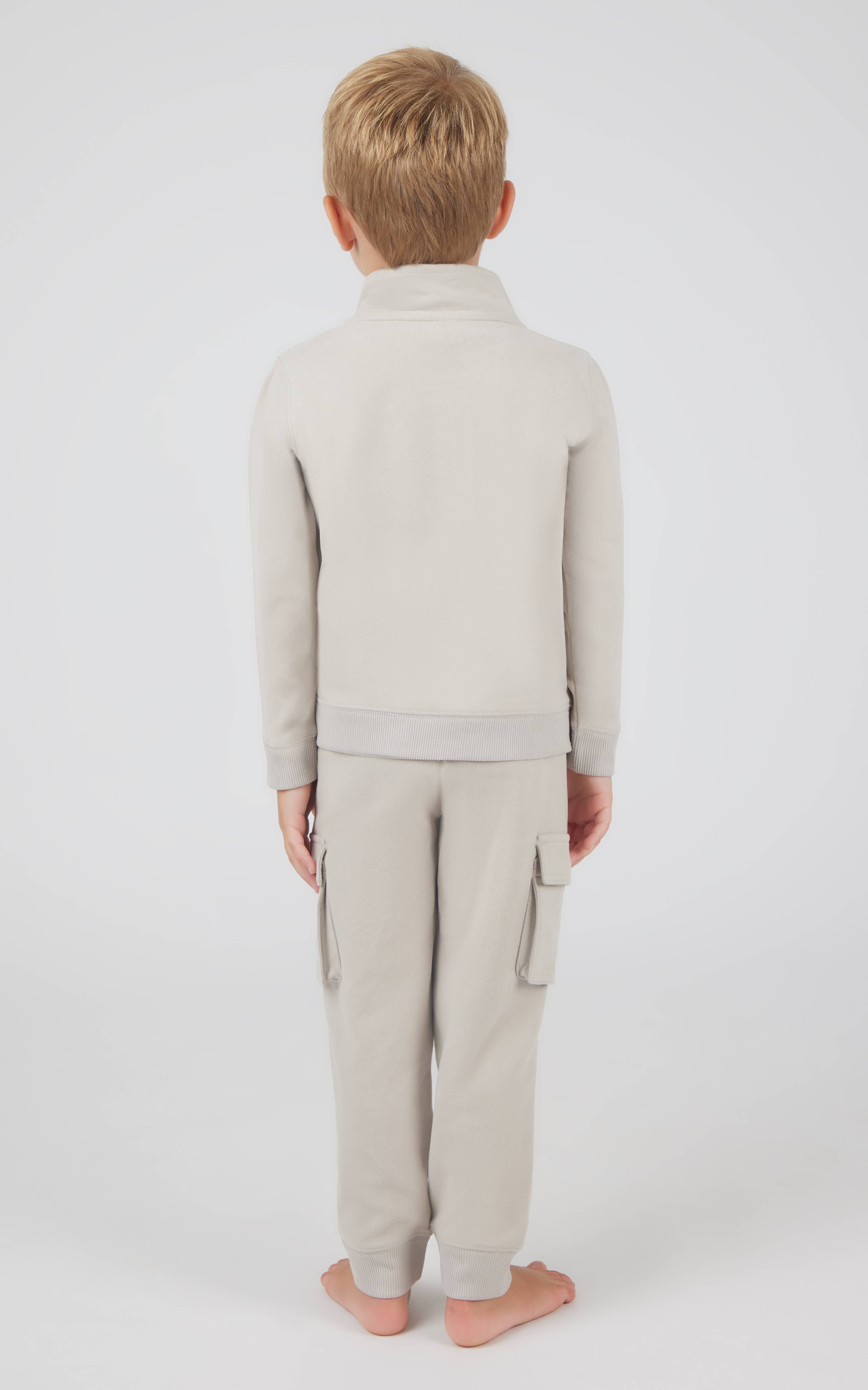 90 Degree by Reflex & Yogalicious - Wholesale Top & Pant Set - Kids - Toddler Boys Melange Fleece Half Zip and Jogger6