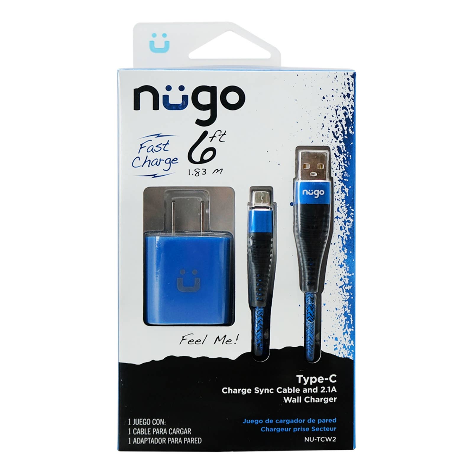 iTech361 - Wholesale Draagbare oplader - 2.1A DUBBELE WANDLADER MET TYPE C SNELOPLADEN 6FT4