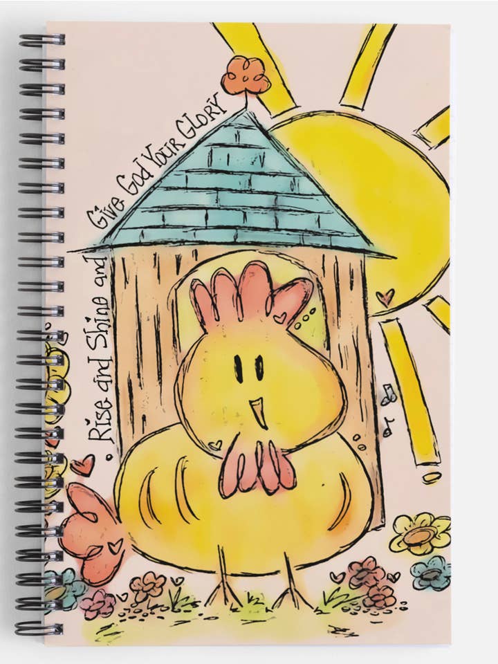 Poulet, Rise and Shine, Hen, Christian, carnet, journal pour la vente par I Doodle Do You