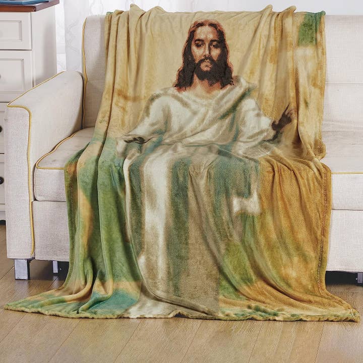 Elegant Comfort Religious Flannel Fleece Throw Blanket - Velvet Feel, 50 x 70 inches for wholesale by Elegant Comfort