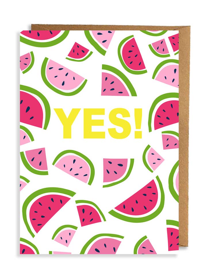 Yes!' Melon Card for wholesale by Bexi Cards Stationery