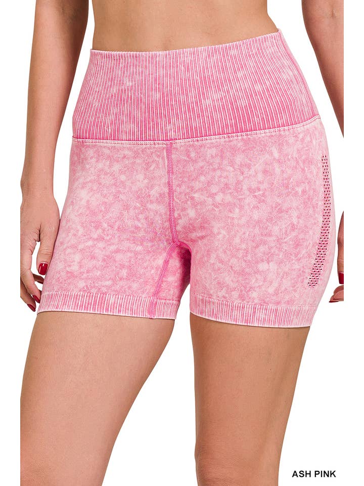 42POPS - Wholesale Athletic shorts – Women's - ._ Washed Seamless High Waist Shorts Leggings14