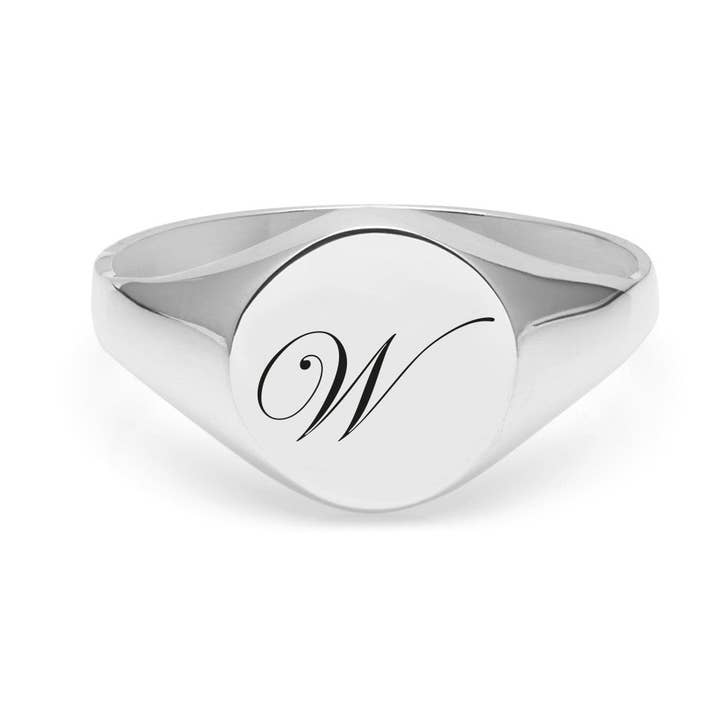Bague édouardienne Initial W - Argent pour la vente par Myia Bonner