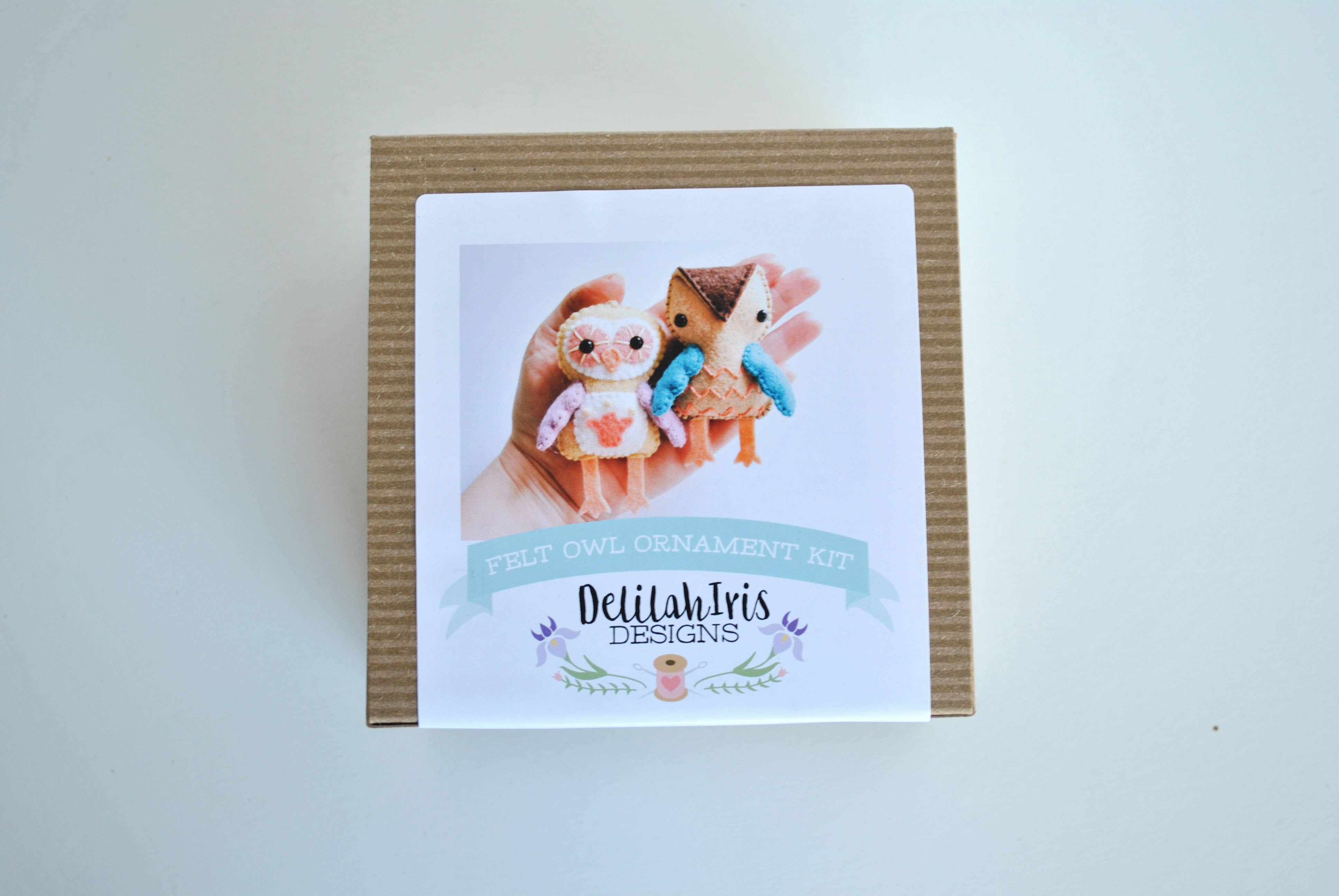 DelilahIris Designs - Wholesale DIY Craft Kit - DIY Craft Kit - Owl Felt Ornament Craft Sewing Kit Cute Gift2