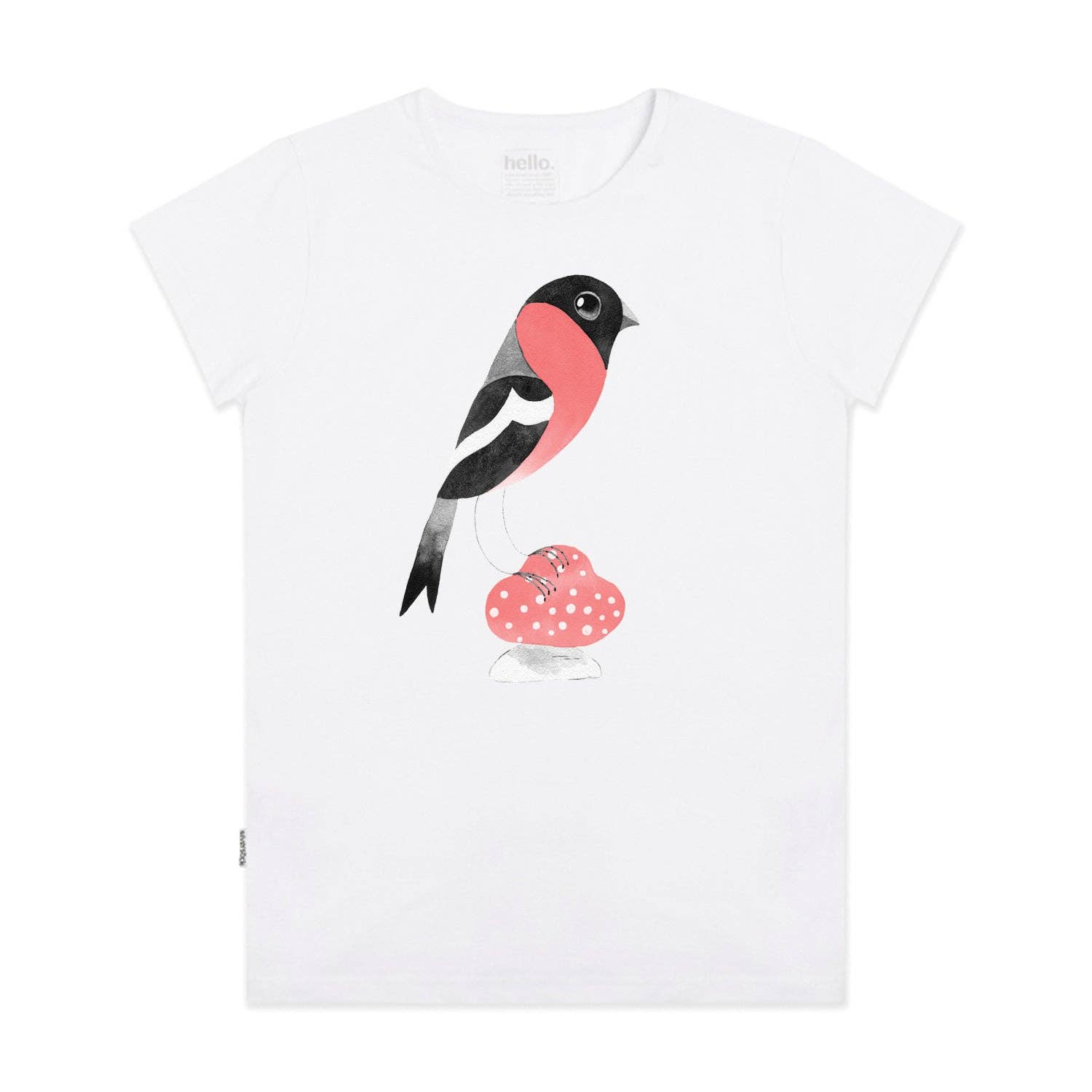 white matt sewell bullfinch organic tee for wholesale on Faire0
