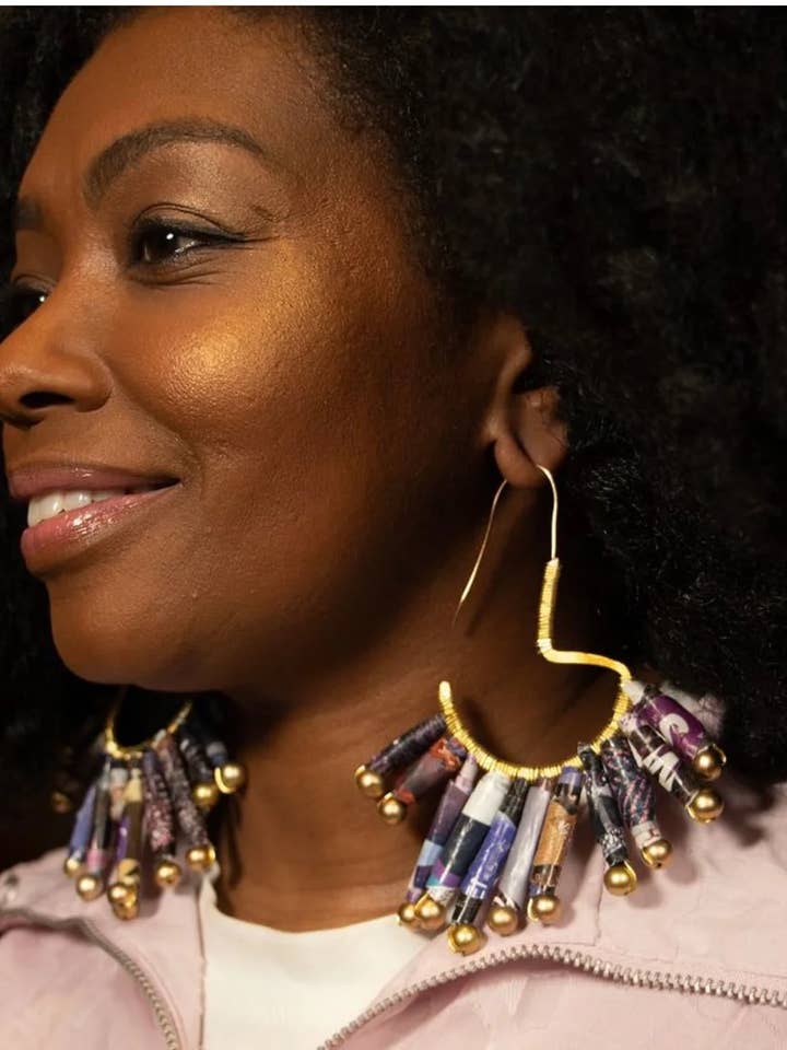 Paper Earrings - Industrial Hoop Style for wholesale by Angela Catirina Jones