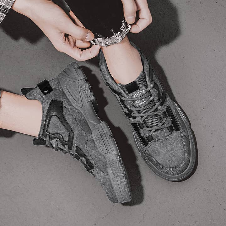 Calseosvic - Vente Baskets de sport – homme - Chaussures de sécurité antidérapantes à semelles épaisses pour hommes6