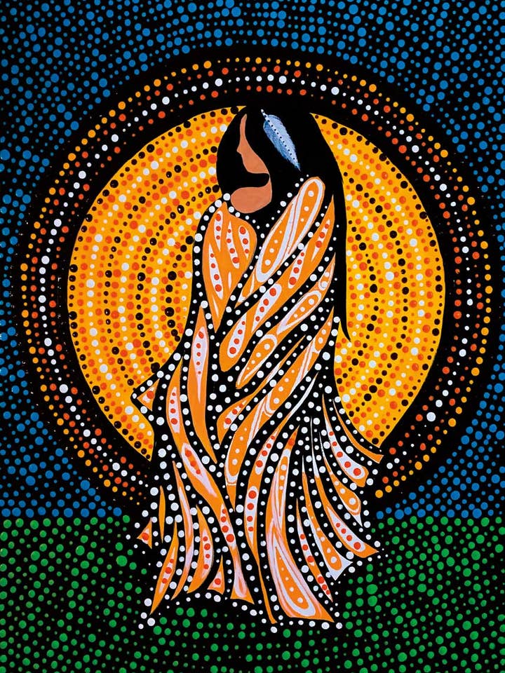 Sunrise Art Print by Artist Betty Albert for wholesale by Indigenous Puzzles and Art