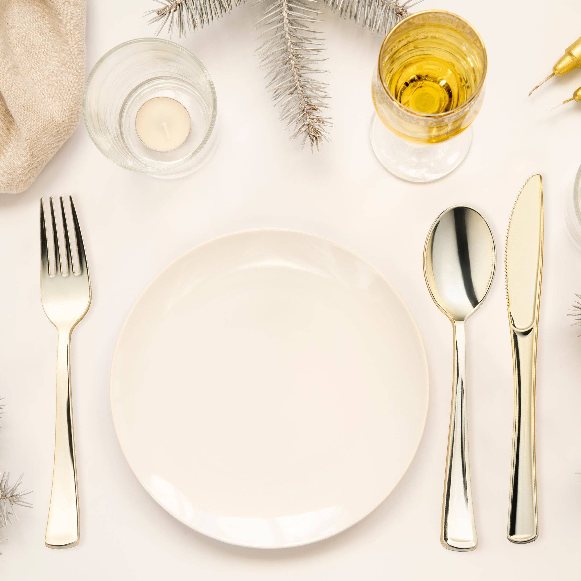 Smarty had a Party - Wholesale Assorted Cutlery Set - Gold Classic Cutlery Plastic Silverware Set - 120 Guests7