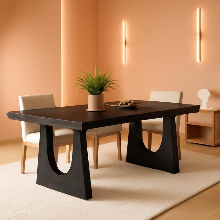 70.9 Inch Black Contemporary Rectangular Dining Table Seats 6 To 8 for wholesale on Faire