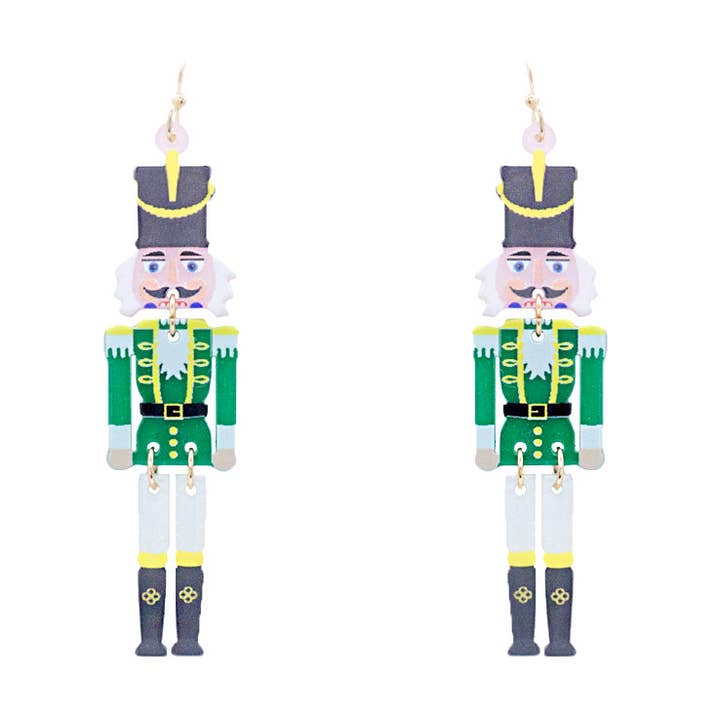 Groene acryl notenkraker 2,5" druppeloorring voor wholesale door What's Hot