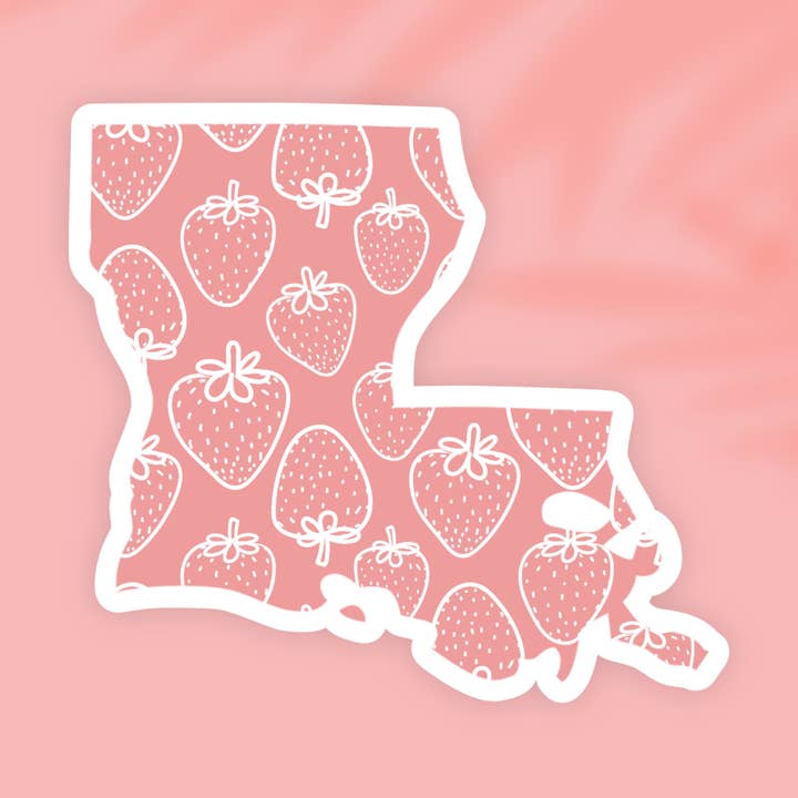 Louisiana Strawberry State Sticker for wholesale by The State Stickers