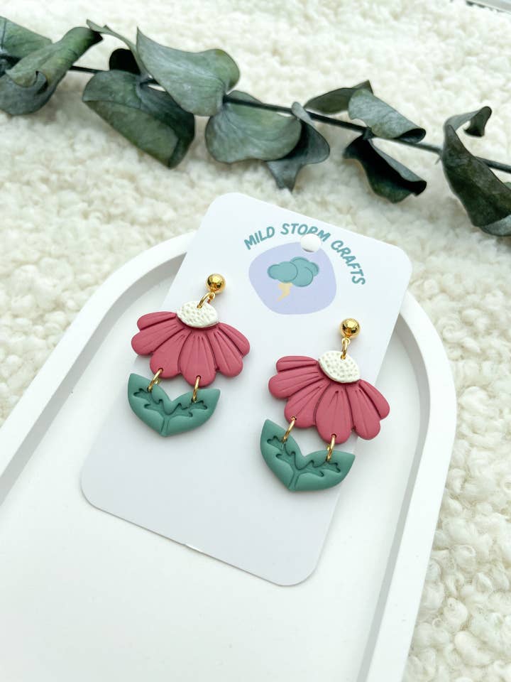 Polymerclay Earrings | Leichte Ohrringe | Hängende Gänseblümchen für den Großhandel von Mildstormcrafts