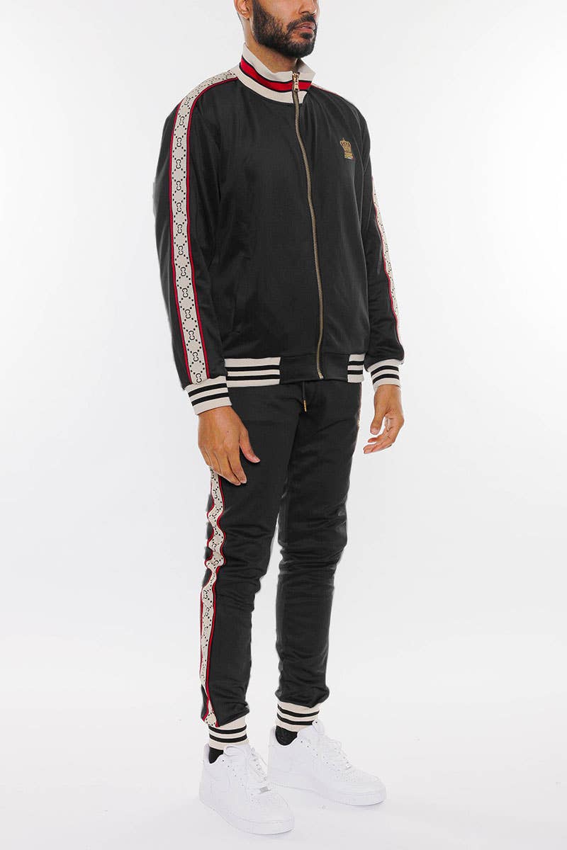WEIV - Wholesale Tracksuit - Men's - Full Circle Tape Zip Up and Track Pant SET4