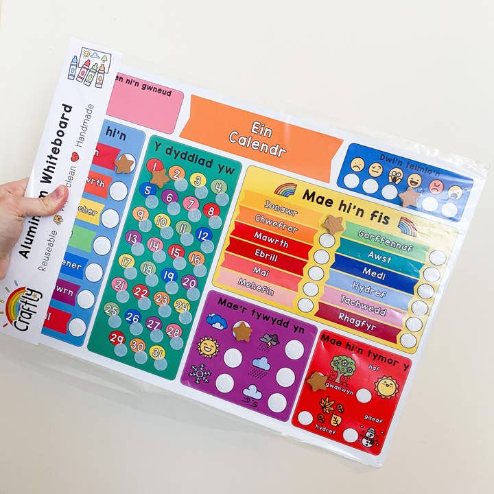 Welsh Calendar Whiteboard for wholesale by Craftly Ltd